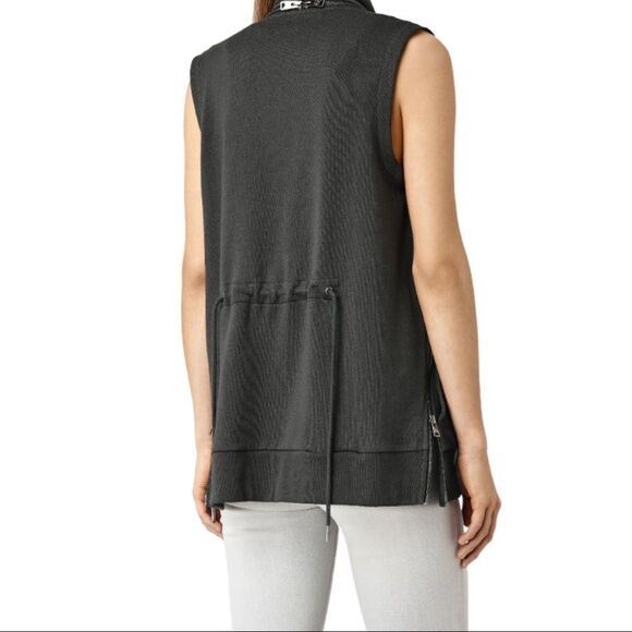 All Saints Fera Jersey Sweatshirt Vest - Picture 2 of 6